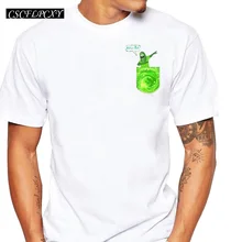 Bolsillo salmuera Rick hombres camiseta moda soy salmuera Rick Pocket T-shirt manga corta Dabbing Rick impreso Casual o-cuello tops1(China)