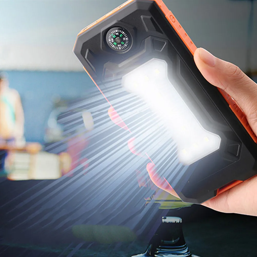Наружное освещение водонепроницаемый портативный мобильный Солнечная лампа зарядное устройство двойной USB Аккумулятор Внешний Аккумулятор Чехол комплект зарядное устройство для телефона
