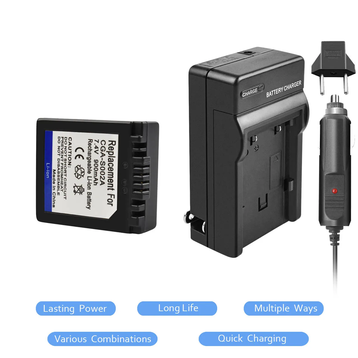1X900 мАч CGA-S002 CGAS002 CGA S002 Камера Батарея + Зарядное устройство для Panasonic DMC-FZ10EG-K DMC-FZ3B