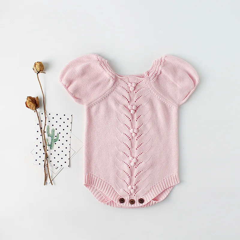 Children Clothing Autumn Baby Knitting Rompers Cute Bubble Sleeve