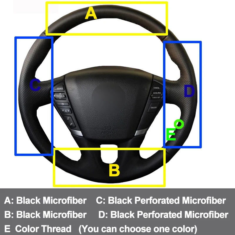 Ручное шитье чехол рулевого колеса автомобиля для Nissan Teana 2008-2010 2011 2012 Murano 2009-2013 Quest 2011