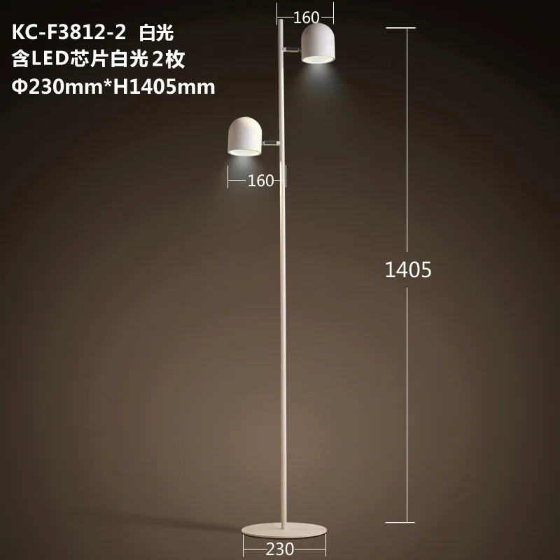 Современный скандинавский СВЕТОДИОДНЫЙ торшер, креативная личность, простые спальные лампы для учебы, стоячие лампы для гостиной, Lampara De Pie, светодиодный светильник - Цвет абажура: 2 heads  white