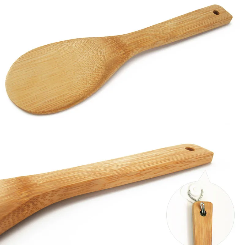 2, 5 шт./набор, ложка для риса бамбуковые деревянные ложки суповая ложка, столовые приборы Еда обеденная ложка риса для кухонный инструмент