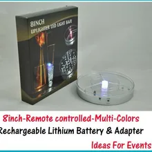 Новая свадебная светодиодная подставка замороженная 10 единиц/Лот пульт дистанционного управления с перезарядкой Rgb 8 дюймов украшение для кальяна