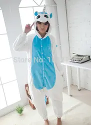 Кигуруми унисекс мультфильм взрослых Onesie Дети Единорог розовый и синий пижамы для рождественской вечеринки костюмы на Хеллоуин Косплей