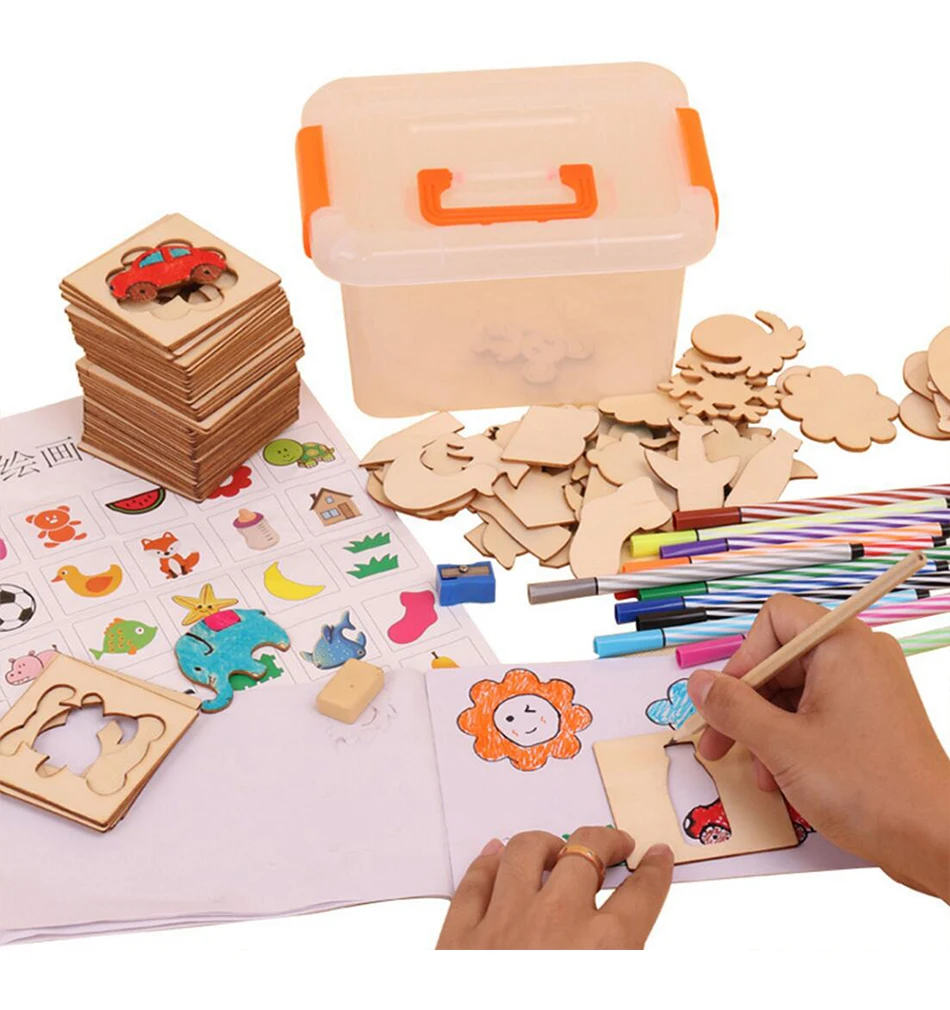 Детские игрушки для рисования обучающая раскраска креативные дудлы Обучающие Игрушки для раннего развития деревянная игрушка для рисования