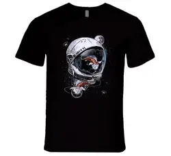 Футболка с принтом Для мужчин рыбы пространство, двух миров футболка футболки с круглым вырезом