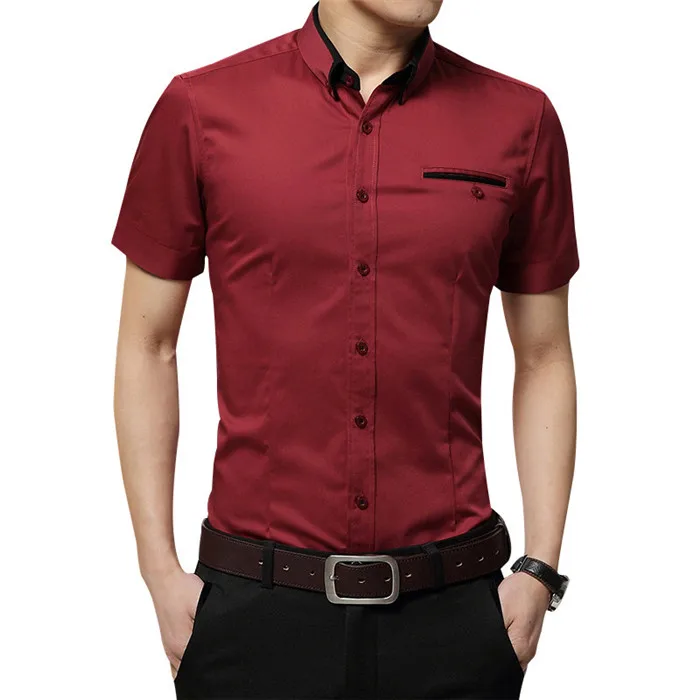 DAVYDAISY Новое поступление мужская рубашка брендовая Летняя мужская хлопковая рубашка с короткими рукавами с отложным воротником плюс размер 5XL DS-236