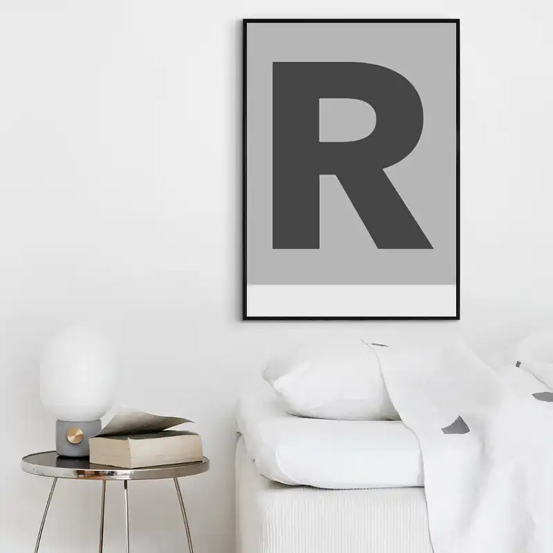 modern hias minimalis bahasa inggris huruf r kanvas lukisan cetak poster gambar dinding seni restoran rumah dekorasi kustom
