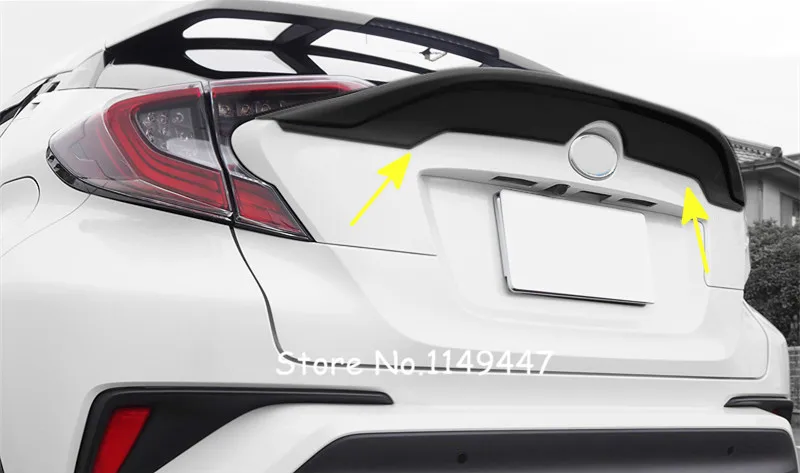 Для Toyota C-HR 2016-2019 Черный задний багажник губы Неокрашенный спойлер крыло накладка
