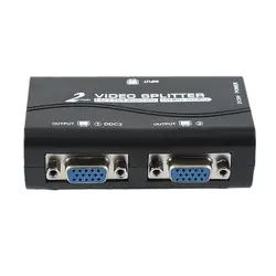 Новые 1 шт. до 2 Мониторы 2 порты и разъёмы VGA Видео сплиттер для мониторов Box адаптер с мощность кабель США Plug