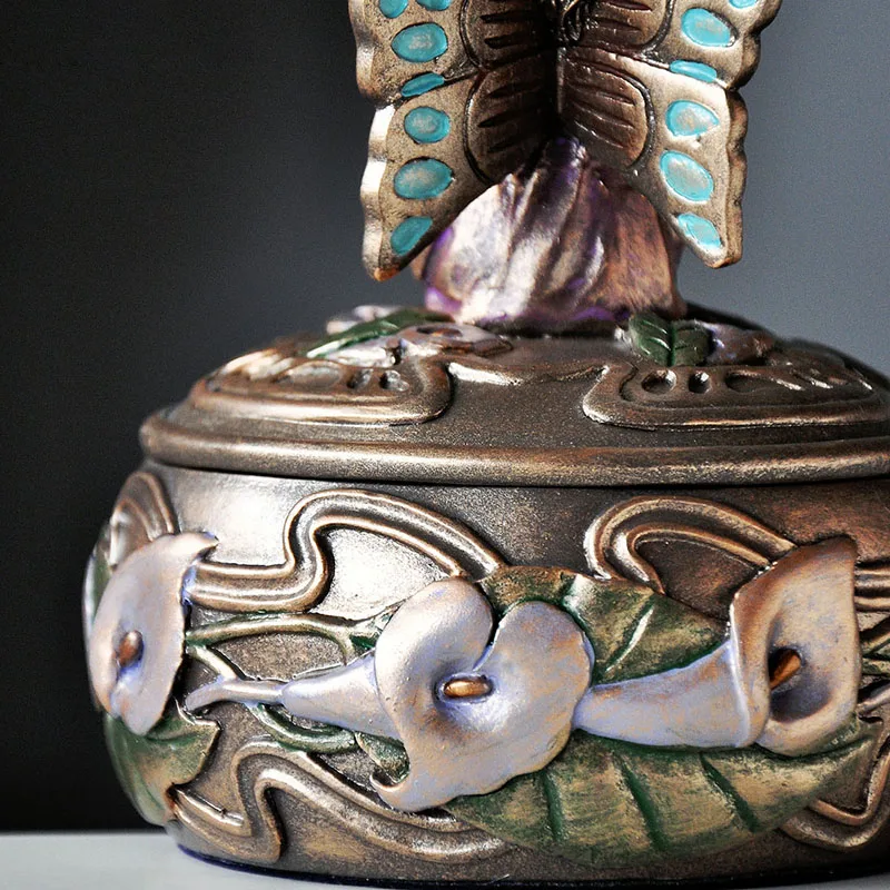 Flower Fairy Jewelry Box European Ring Boxes Princess Earring Bracelet Necklace Organizer Metal Polishing Curve Storage Box