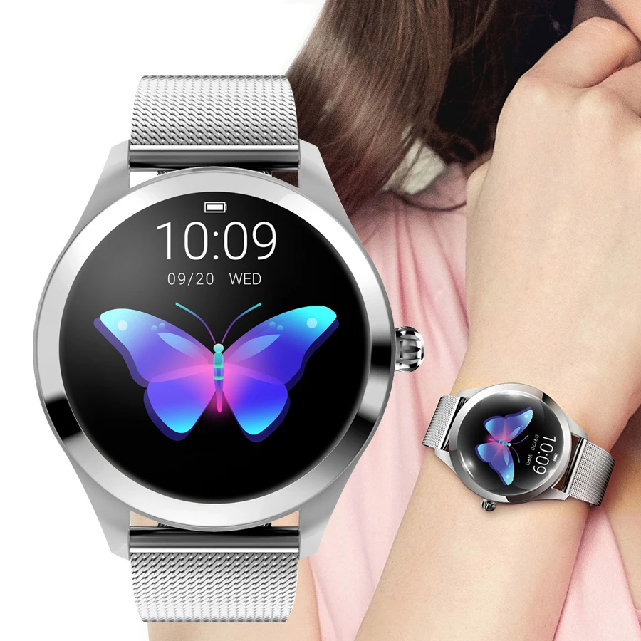 

KW10 Smartwatch Women IP68 Waterproof Heart Rate Monitoring Bluetooth Fitness Bracelet Ladies Smart Watch For Android IOS