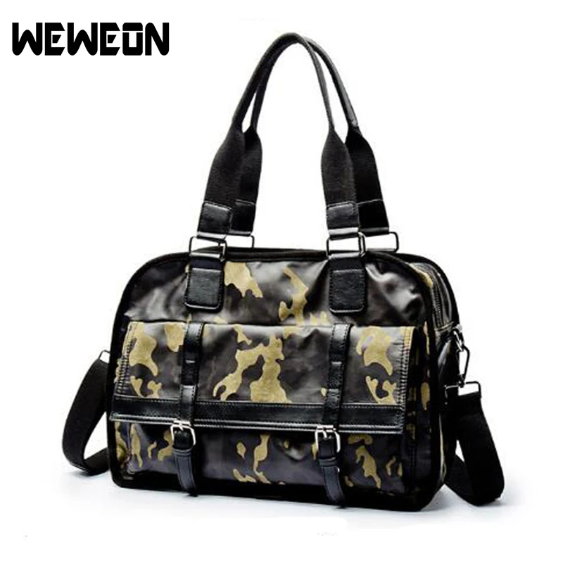 PU Leather Sports Gym Bag Crossbody Bag Men's Travel Messenger HandBag