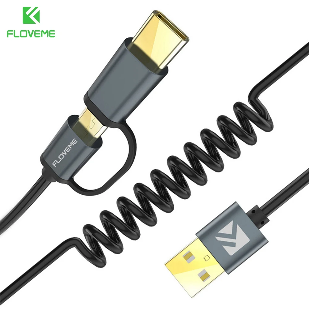 FLOVEME USB кабель QC 3,0 Micro usb type C Быстрая зарядка 2 в 1 кабель для samsung S9 S8 S7 Note 8 9 для huawei Quick Charge Cobo