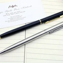 Матовая черная Студенческая ручка из нержавеющей стали, золотая волна, технология гравировки, шариковая ручка