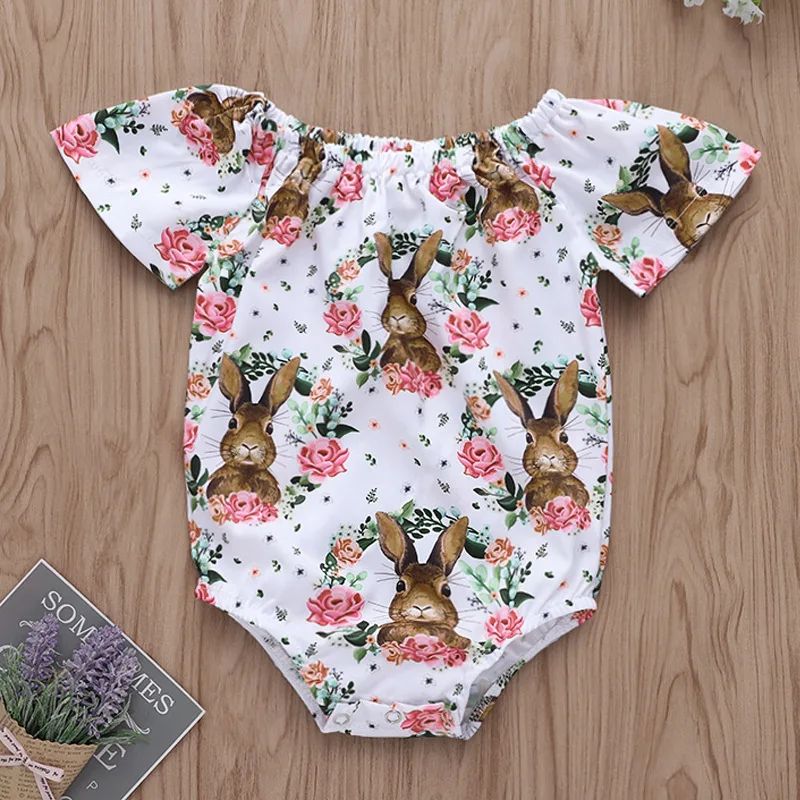 Baby Bodysuit for Easter Newborn Toddler Short Sleeve Bodysuit Wreath