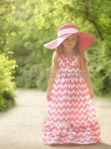 Us 1529 15 Offfashion Girls Chevron Dresses Bohemian Baby Girls Kids Cotton Beach Dress Children Long Maxi Dresses Summer Autumn New Brand In