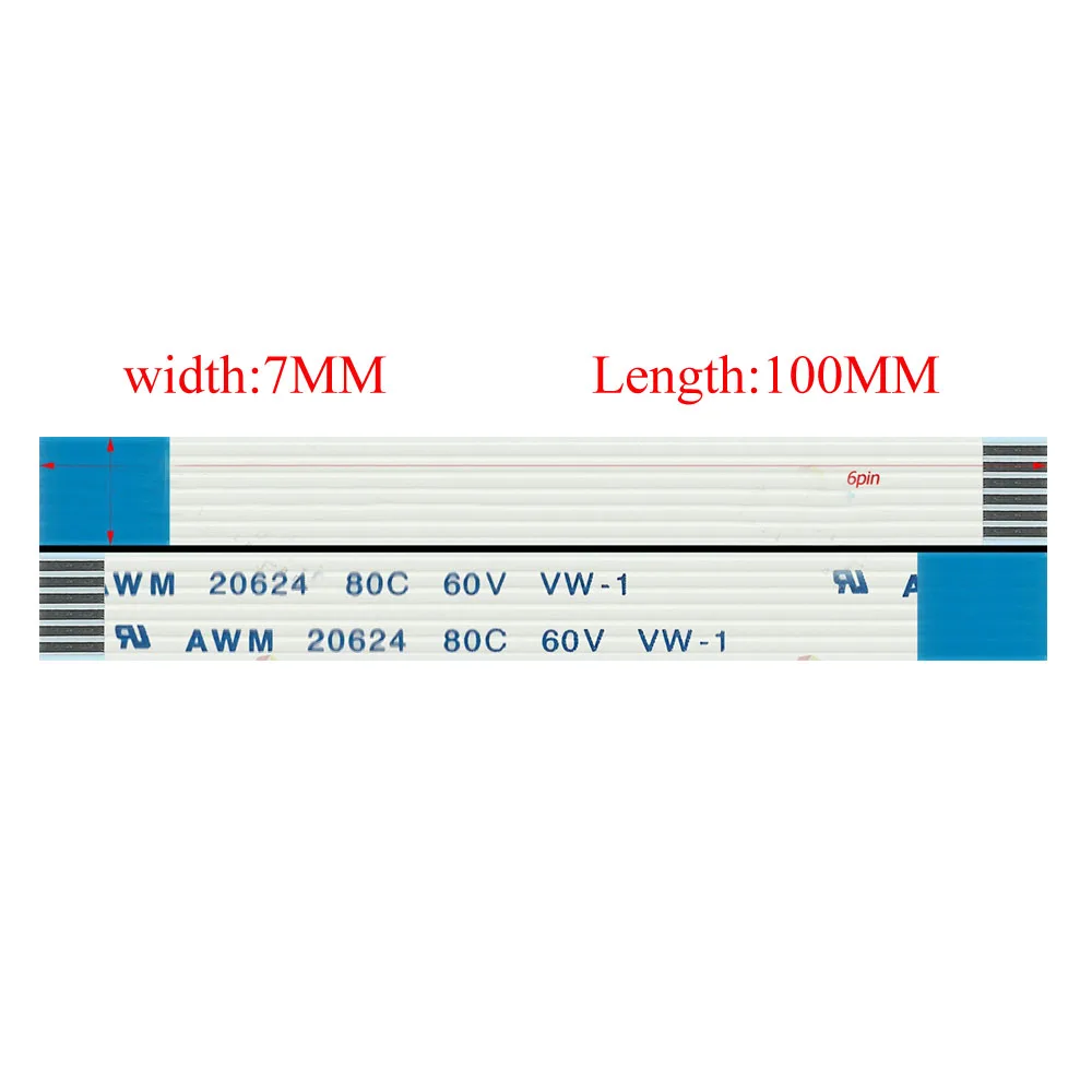 6P Ribbon cable AWM 20624 80C 60V VW 1 Flexible FFC Cable ( 6*100*1.0 B ...