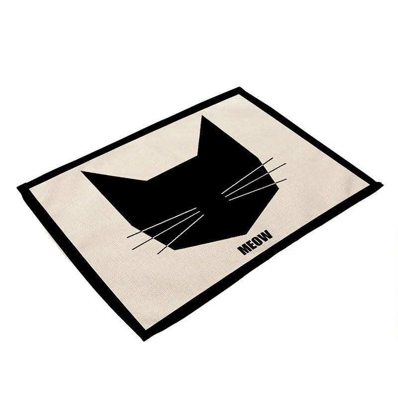 40x32 см мультфильм кошка подкладки для столовых приборов с принтом обеденные столы Coaster ткань изоляция кофе подставка для чайной чашки