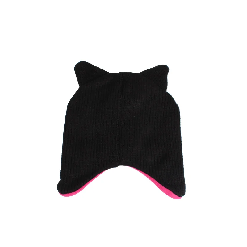 Thick Embroidery Beanie Hats For Girls Cat Baby Winter Hats For Boys Big Eye Velvet Kids Earflap Hat With Ears Photography Props (10)