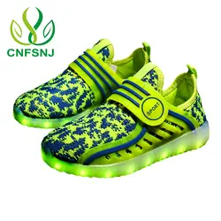 CNFSNJ New luminous shoes children LED glow shoe boys & girls fashion USB rechargeable light led shoes for kids led shoes 26-37