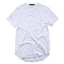 Men's T Shirt Kanye West Extended tshirt men Curved Hem Long line Tops Hip Hop Urban Blank Justin Bieber t shirt TX135-R curved hem sequin ice cream t shirt