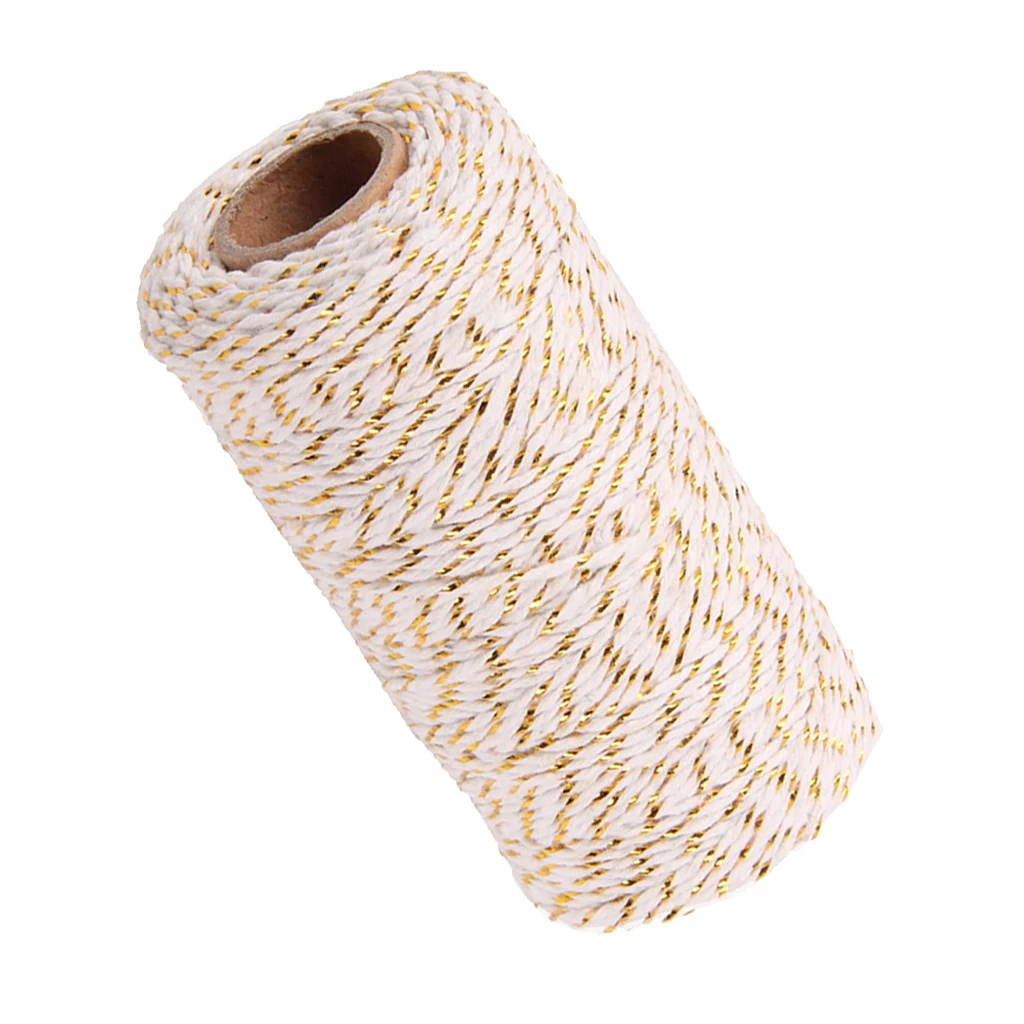 2 Roll 328 Feet (100m) Colored Cotton Twine DIY Craft Gift Packaging Wraping String Handmade Woven Goods Rope Cord  
