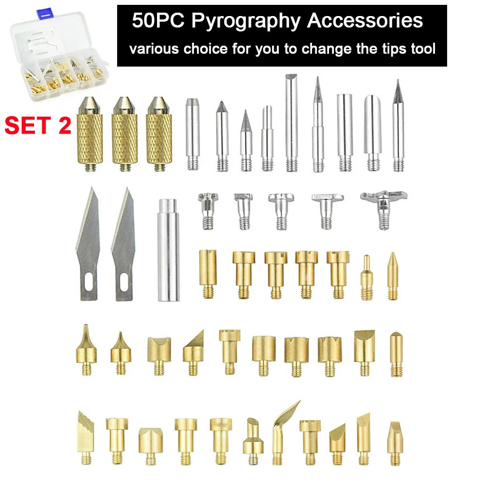 NEWACALOX EU/US 60 Вт Регулируемая температура пайки пирографии деревянный комплект для выжигания DIY дровяная ручка тиснение/резьба/ПАЯЛЬНЫЕ НАКОНЕЧНИКИ - Цвет: Wood Burning Tips