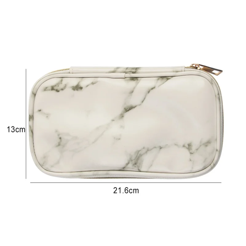 الرخام نمط المنظم المرأة الأزياء حالة عالية التجميل حقيبة فرشاة للمكياج تخزين أكياس سستة حقيبة يد محفظة للفتيات