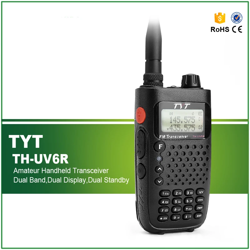 Walkie Talkie TYT TH-UV6R УКВ + UHF 8 групп скремблер DTMF и удаленного радио Dual Band Дисплей Портативный радио