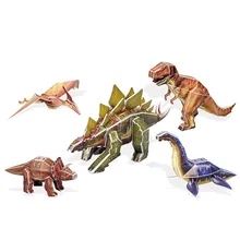Креативная 3D головоломка животное Юрского периода бумага с динозаврами модель тираннозавр рекс Трицератопс DIY Ручная сборка Souptoys подарки