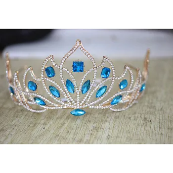 

Women Red Crystal Bridal Tiara Fashion Rhinestone Diadem for Women Wedding Dress Hair Jewelry Princess Crown Accessories LB