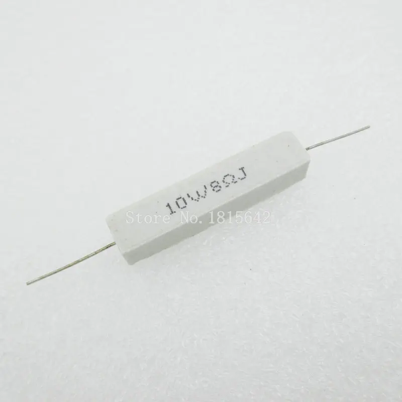 10PCS/LOT Ceramic Cement Resistor 10W 8 ohm 8R Resistance 5% Error DIY