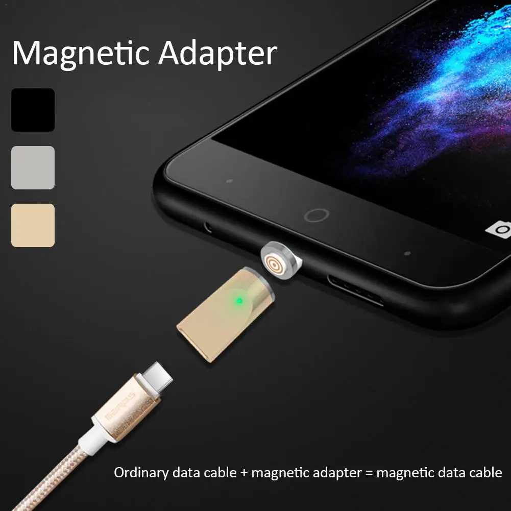 

3A Current Fast Charge Magnetic Converter Three In One Adapter IOS Android Type-C Magnetic Transfer Micro USB Connector