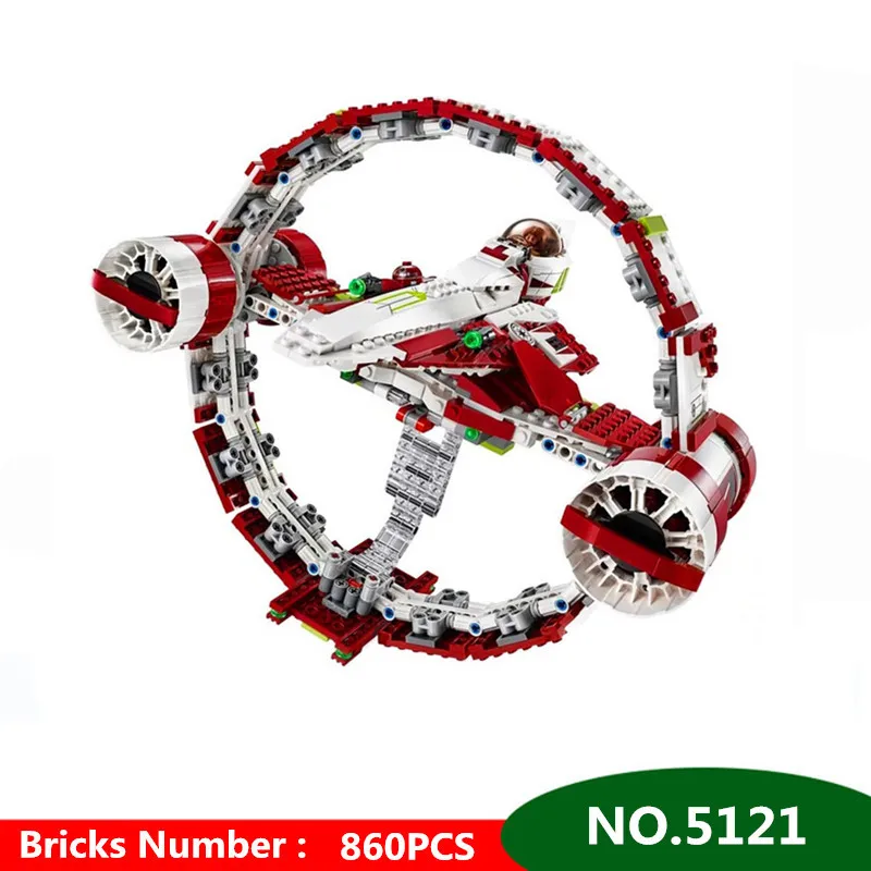 

860pcs Diy Building Blocks Star Wars Jedi Starfighter with Hyperdrive Model compatible with Legoingly Toys For Children Kid gift