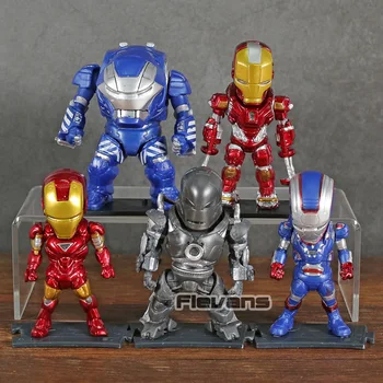 

Marvel Iron Man MK 1 6 38 Igor Red Snapper Q Version PVC Action Figures Toys 5pcs/set