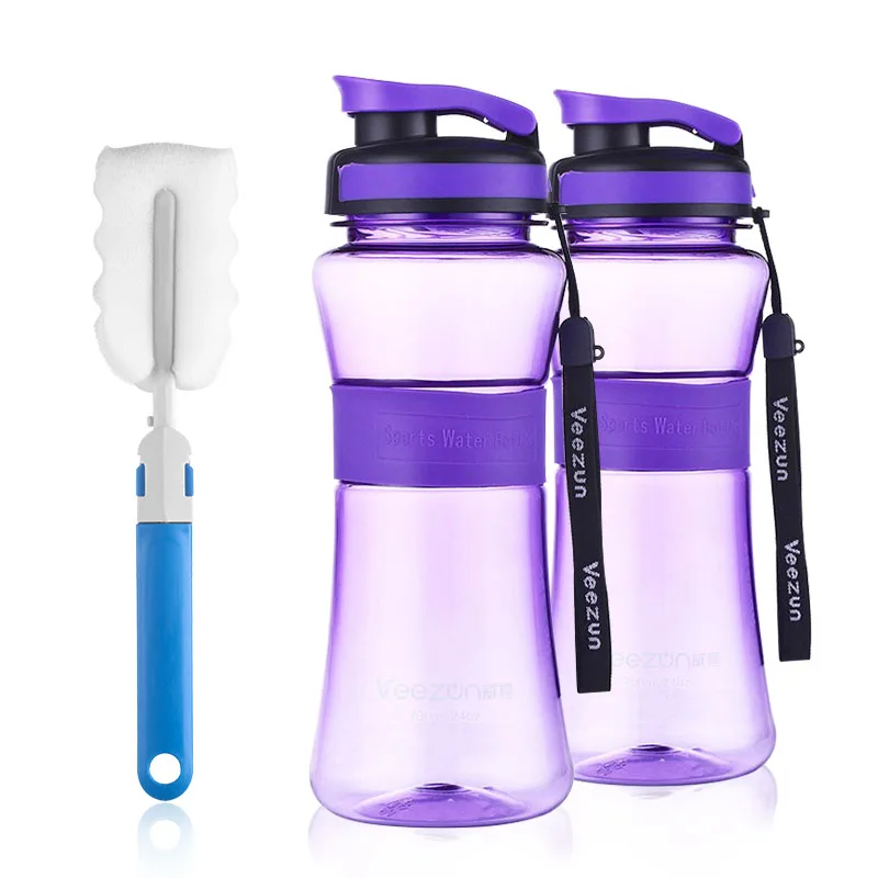 Oneisall, пластиковая бутылка для воды, бесплатно, BPA, спортивный чайник, 700 мл, переносной, для улицы, для спортзала, Gourde en Plastique, прямая питьевая, походная бутылка - Цвет: 2 Purple