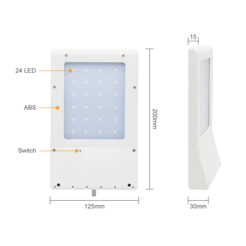 Работать всю ночь 10 Вт 600LM Солнечный светодиодный уличный фонарь 24 светодиодный S свет открытый Водонепроницаемый IP65 Сенсор настенные светильники