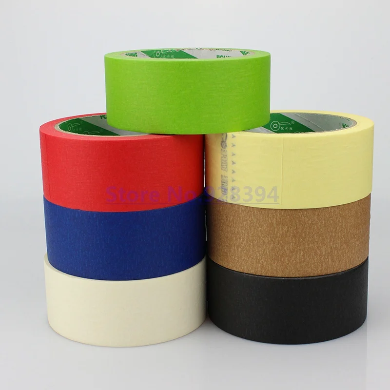 

1Roll 4cmx25M Crepe Paper Masking Tape Good For Car Painting Wall Painting Drawing Decoration Painting Choose Color