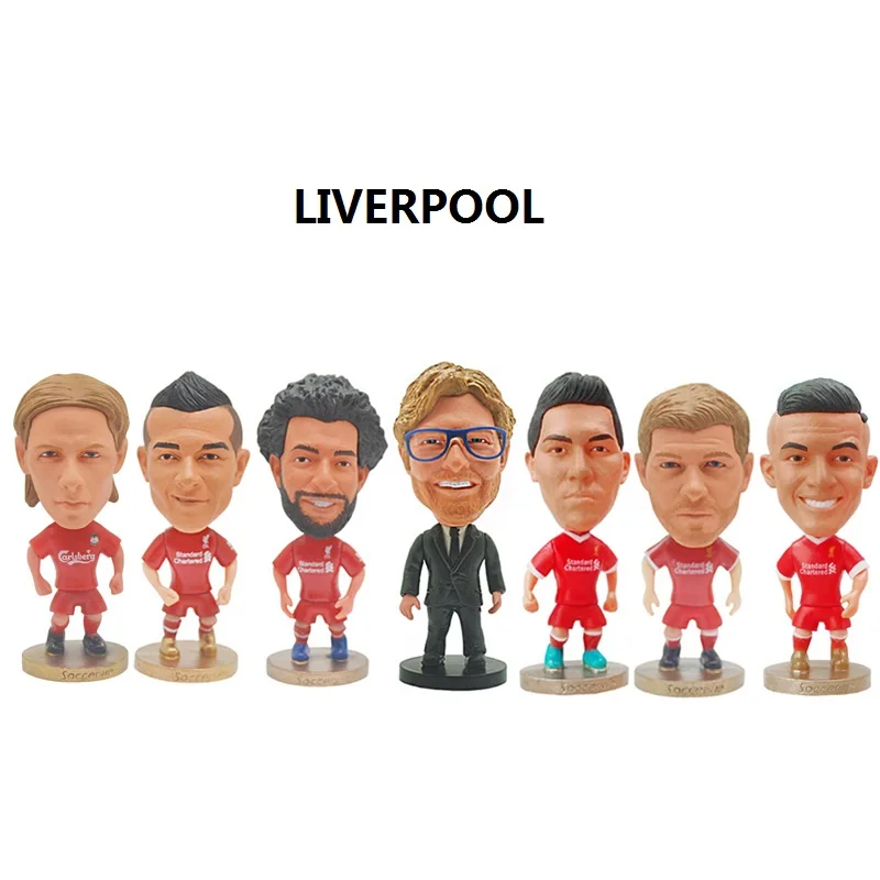 

The England Football League Stars Salah Gerrard Klopp Firmino Mini Figures Home Decoration Accessories Gift for Soccer Fans