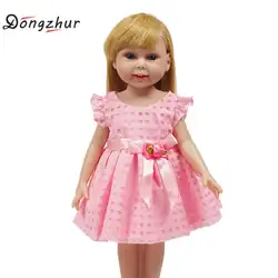 Dongzhur кукольная одежда с розовым бантом кружевная юбка с трусы куклы Счастливое Платье Аксессуары для 18 "американская кукла