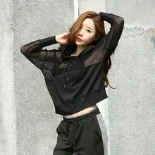 Aipbunny, женская футболка с длинным рукавом, сетчатая, для спортзала, эластичная, для йоги, для спорта, Джерси, футболка для фитнеса, женские топы для бега, футболка, быстросохнущие футболки