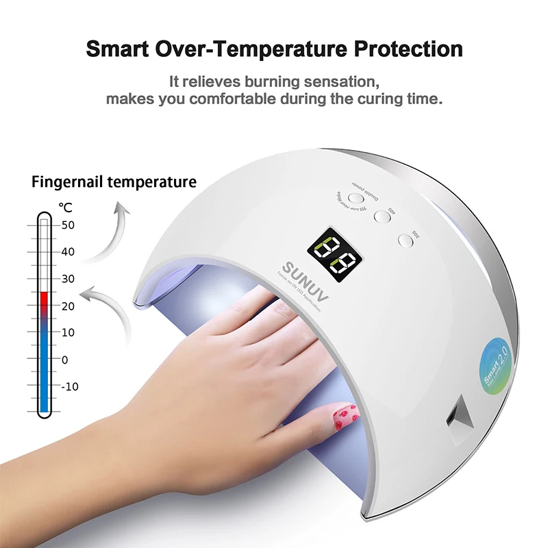  SUNUV SUN6 Smart Lamp Nail LED UV Lamp Dryer Metal Bottom LCD Timer Multicolors for Curing UV Gel P - 32794412292