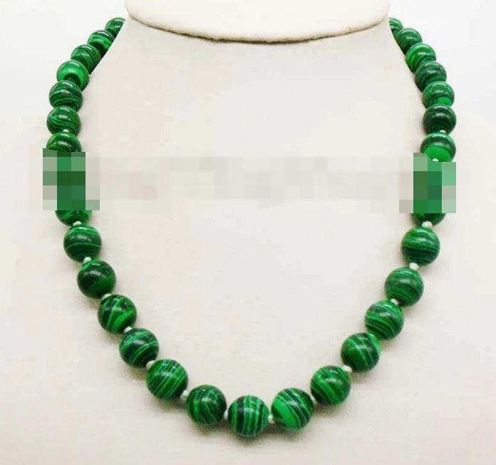 

3229 Round green stripes turquoise Alloy clasp Chain necklace