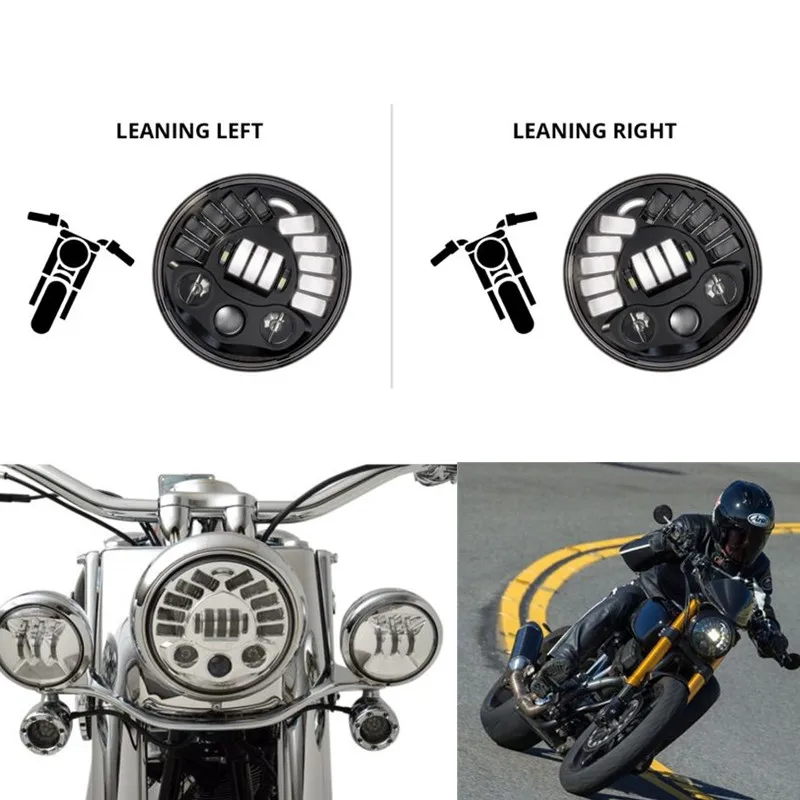 

7inch Motorcycle LED Projector DRL Adaptive Headlight For Black and Chrome projecotr LED Headlight 7inch