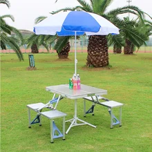 Mesa plegable para acampar, mesa de viaje plegable para acampar, sombrilla para playa