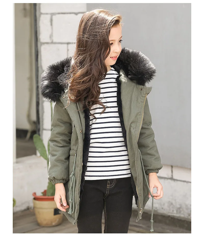 teenage girls winter coat long 2017 children's parkas red green padded thick fur hooded winter jackets for girls clothing 5 6 7 8 9 10 11 12 13 14 15 16 17 years little teenage girl winter coat jacket children winter jackets for girls  (8)