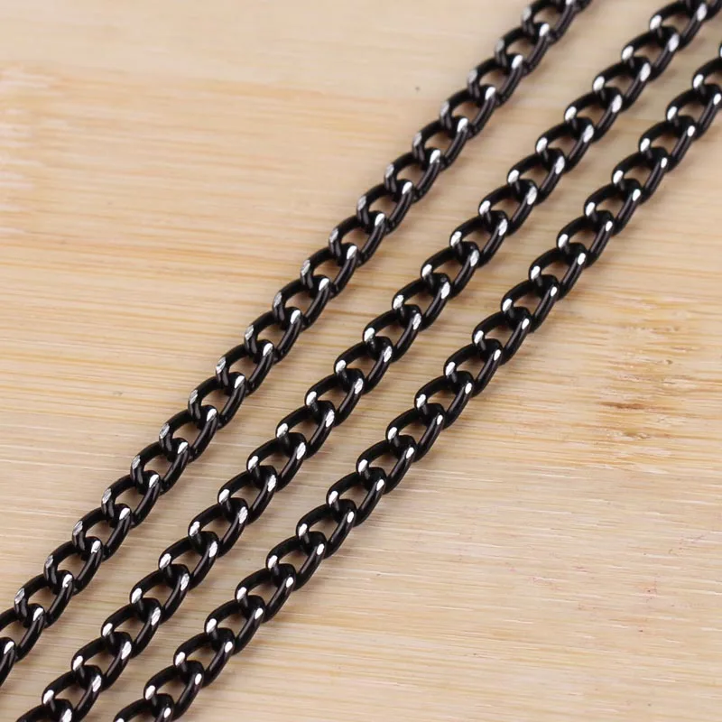 Diy аксессуары для ювелирных изделий удлиненная цепь алюминиевая (черная) длинная