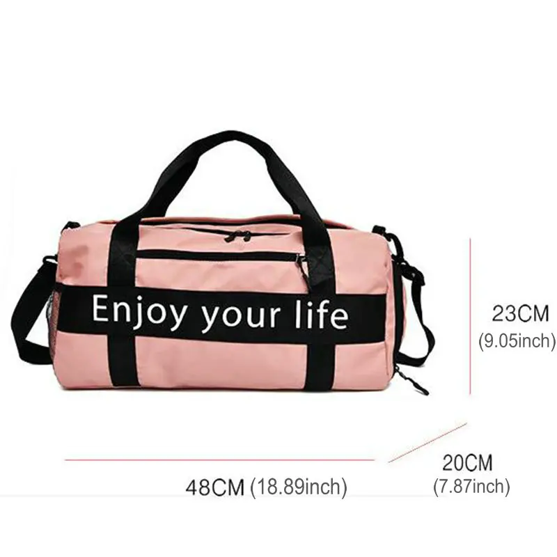 Women Pink Sports Bag Men Black Nylon Waterproof Gym Bag Independent Shoe Position Luggage Storage Handbag Outdoor Travel Bags Women Pink Sports Bag Men Black Nylon Waterproof Gym Bag Independent Shoe Position Luggage Storage Handbag Outdoor Travel Bags